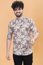 Pebble Beige Digital Printed Shirt