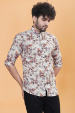 Pebble Beige Digital Printed Shirt