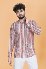 Solid white patterns with long sleeves Printed Shirts