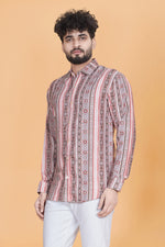 Solid white patterns with long sleeves Printed Shirts