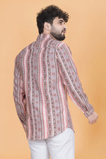 Solid white patterns with long sleeves Printed Shirts