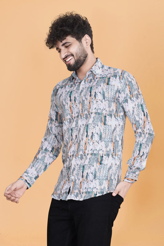 Printed Cotton Blend Regular Fit Men's Casual Shirt