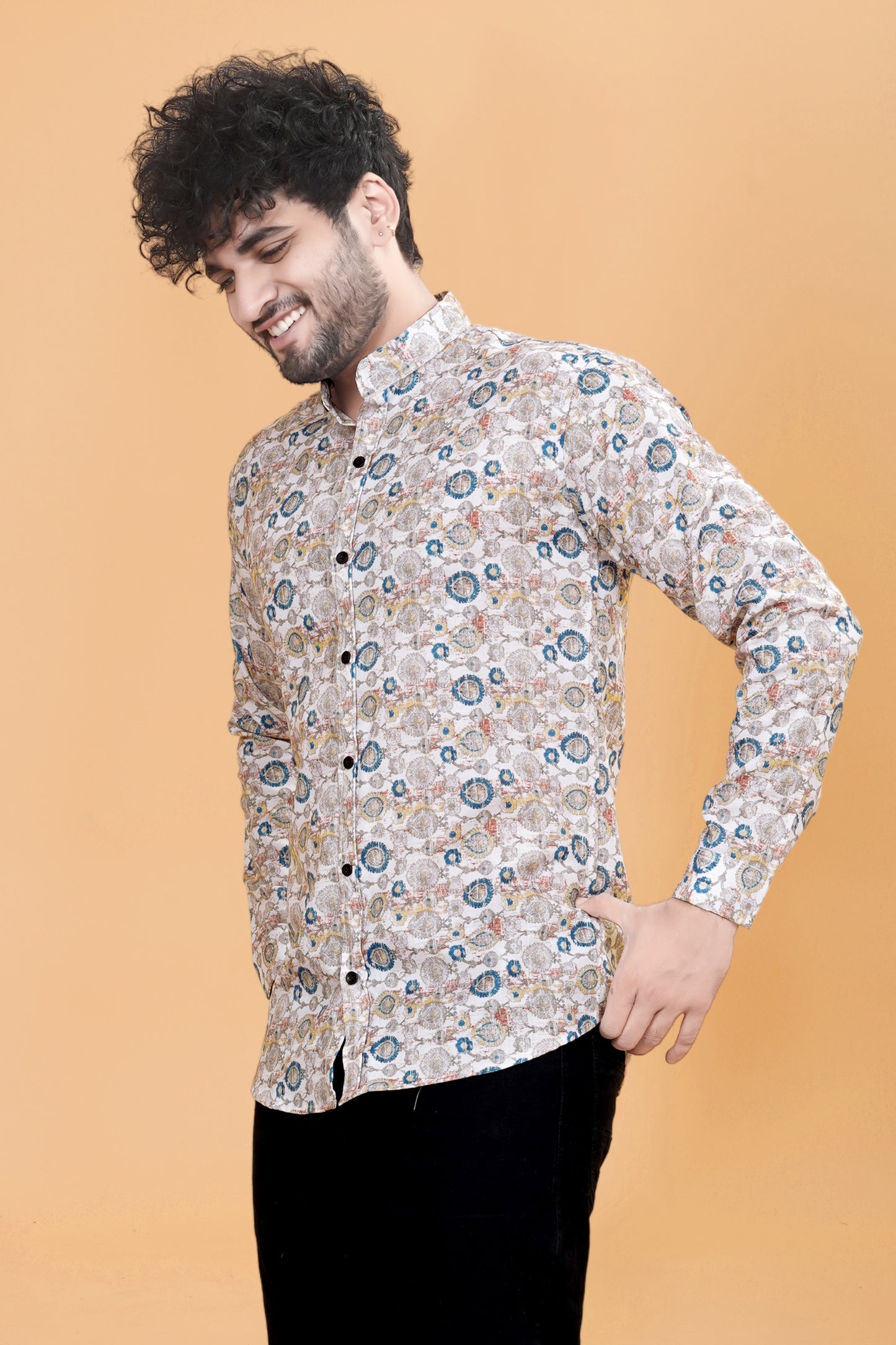 Men Multi Printed Slim Fit Casual Shirt