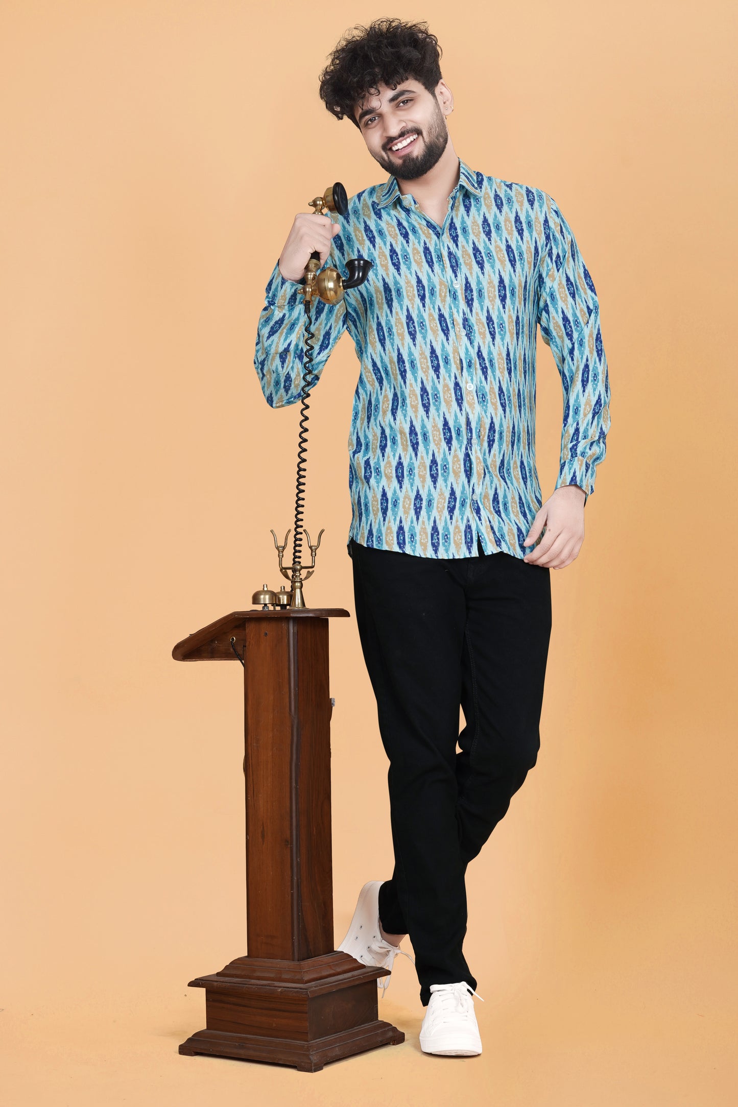 Blue Terrain Digital Printed Full Shirt