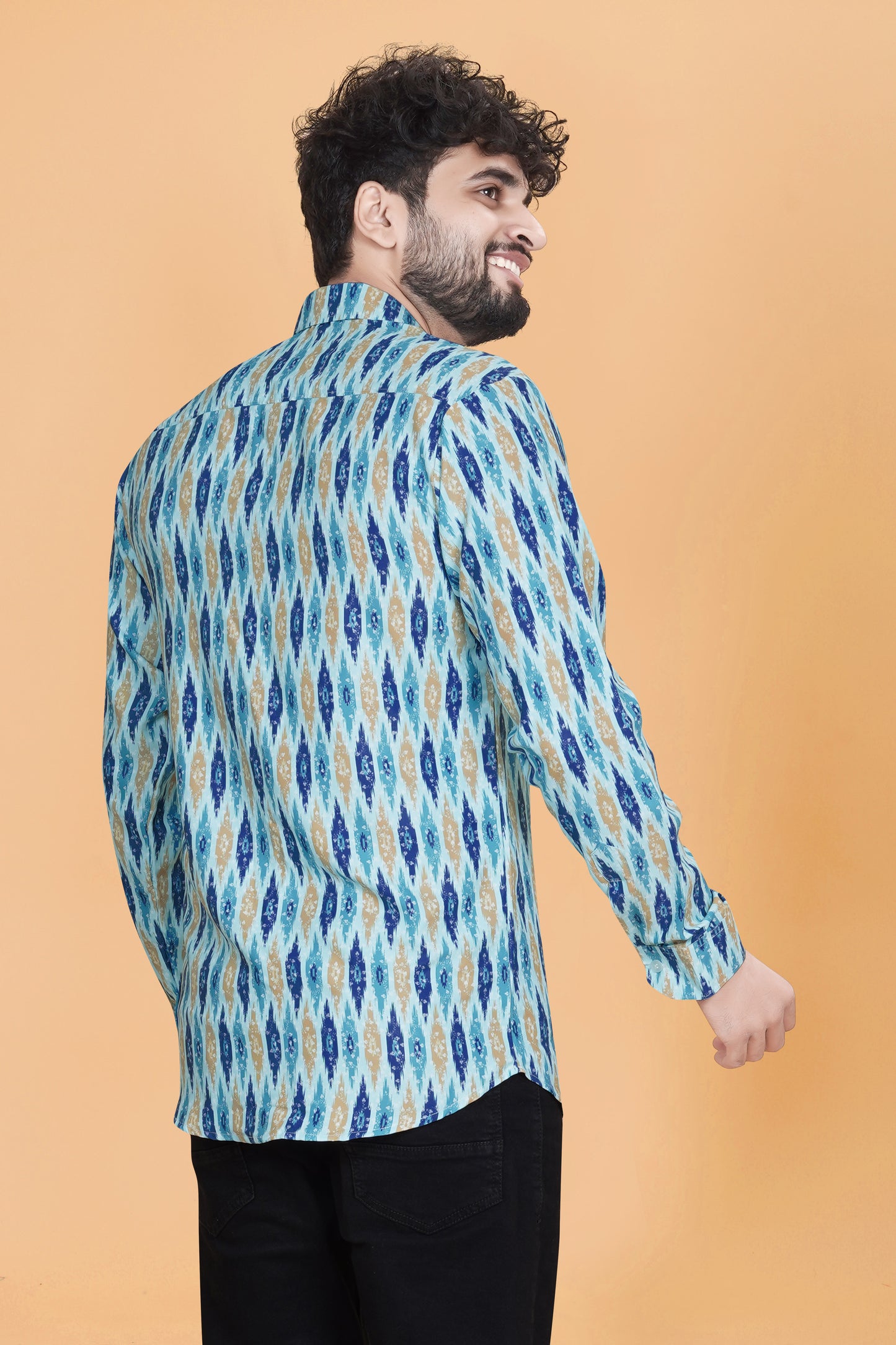 Blue Terrain Digital Printed Full Shirt