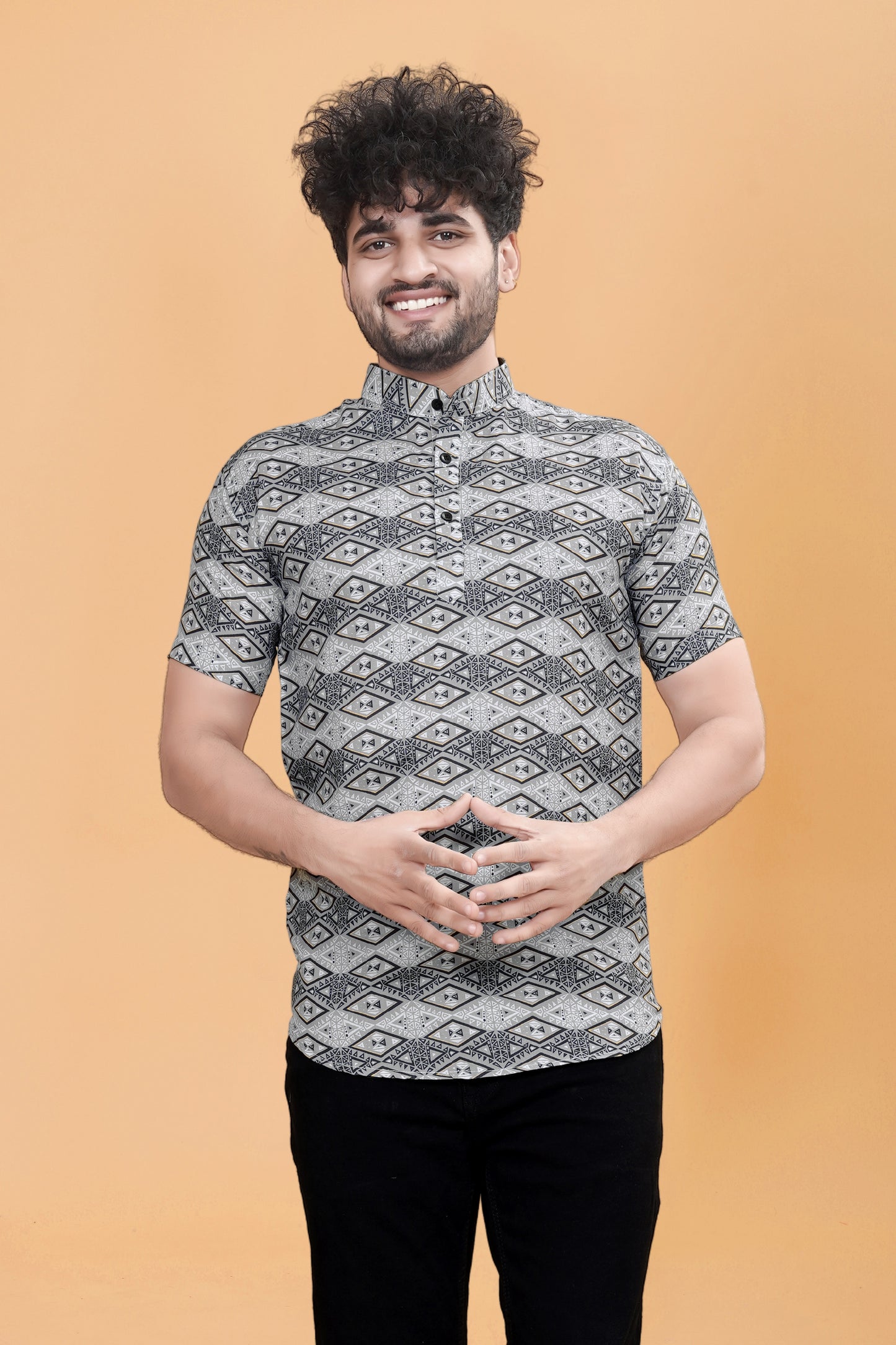 Men Geometric Print Regular Fit Shirt