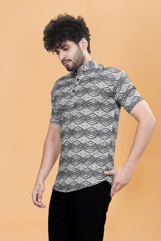 Men Geometric Print Regular Fit Shirt