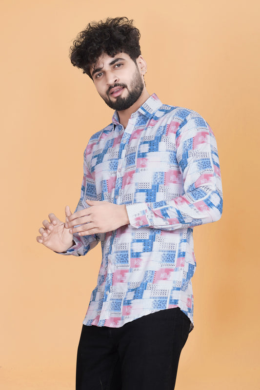 MULTI MODAL COTTON PRINT PREMIUM SHIRT